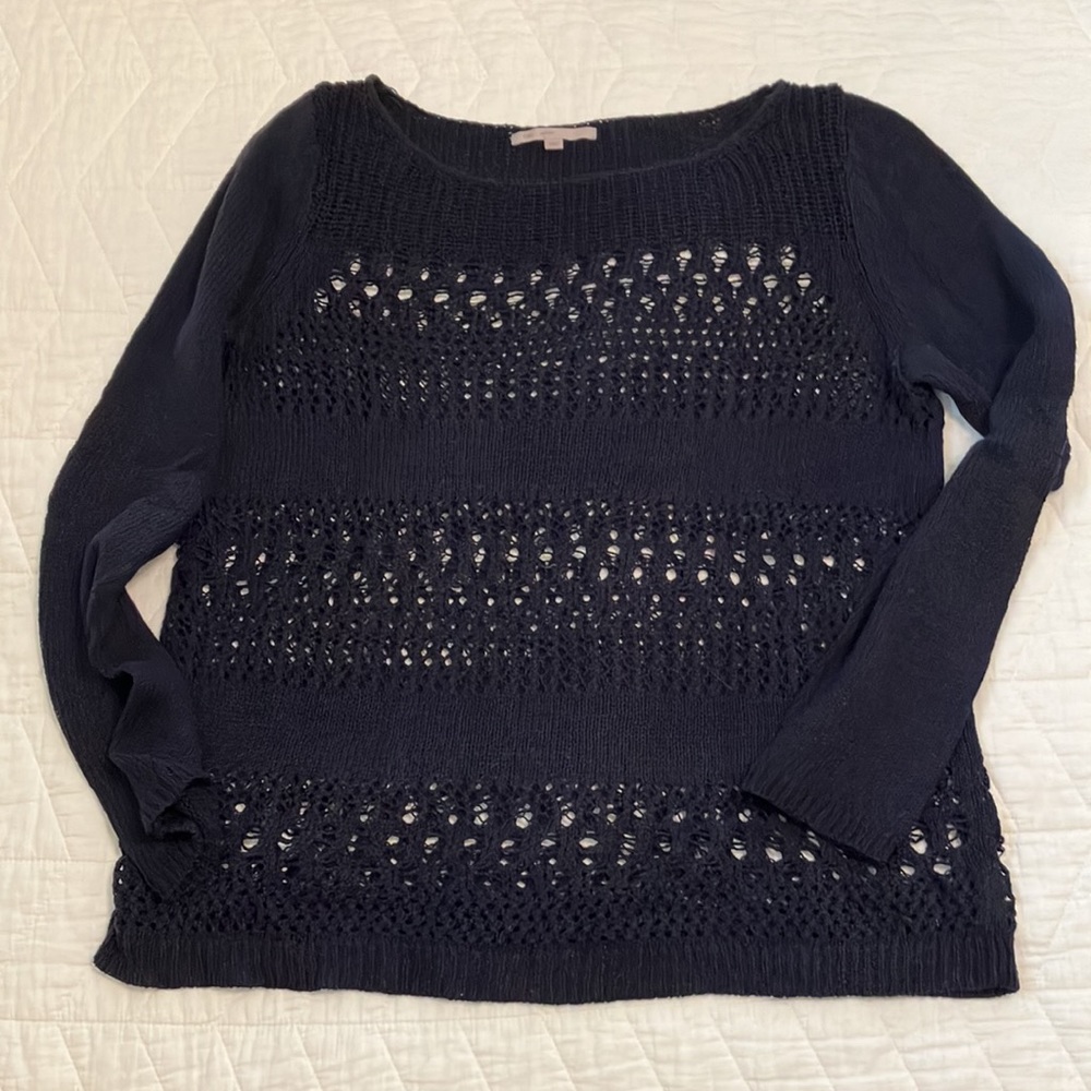 GAP Crochet Sweater Sz M Navy